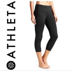 Athleta Chaturanga Leggings Size Xs Womens Black Crop Capri Stretch 921625